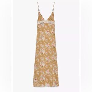 NEW ZARA FLORAL PRINT LACE MIDI DRESS- Small